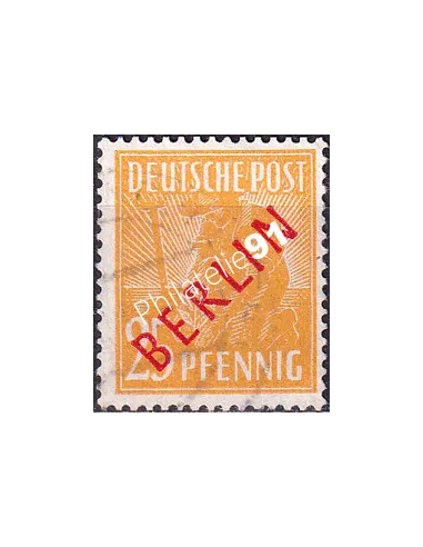 BERLIN, n° 10B oblitéré, surcharge rouge, collection timbres Allemagne