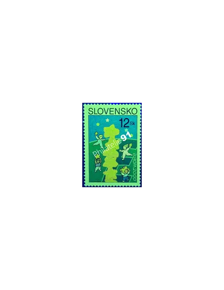 Slovaquie, n° 321a, papier fluo, collection timbres Europe