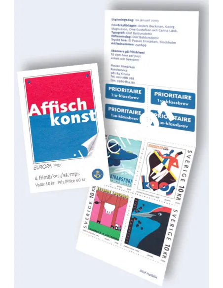 Suède, Carnet n° 2317, collection timbres Europe