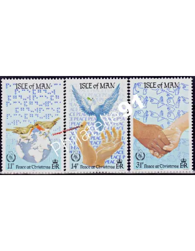 ILE DE MAN - n°  317 à 319 ** - Noël - année internationale de la paix