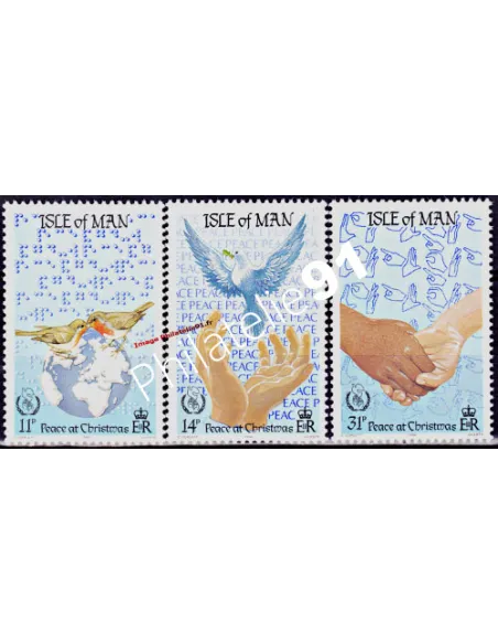 ILE DE MAN - n°  317 à 319 ** - Noël - année internationale de la paix
