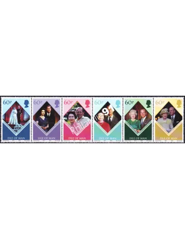 ILE DE MAN, n° 1380 à 1385, en Bande, Collection timbres Europe