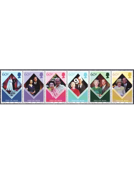 ILE DE MAN, n° 1380 à 1385, en Bande, Collection timbres Europe