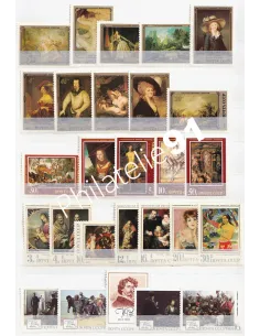 Russie, Lot de timbres thématiques tableaux, Lot tous Pays