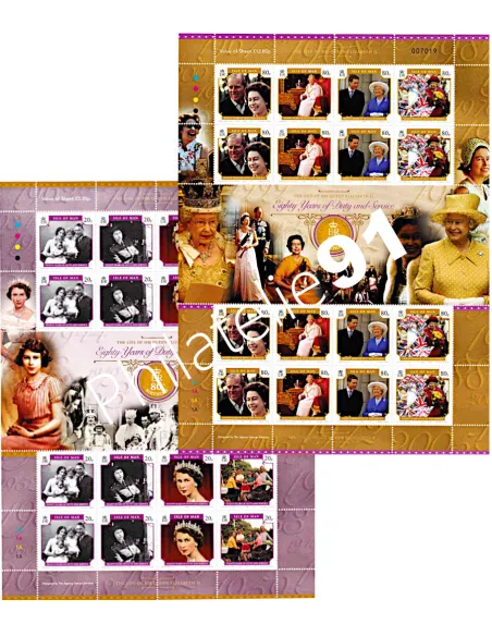 Ile de Man, 2 feuilles des timbres n° 1286 à 1293, Timbres d'Europe