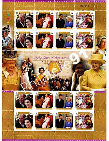 Ile de Man, 2 feuilles des timbres n° 1286 à 1293, Timbres d'Europe