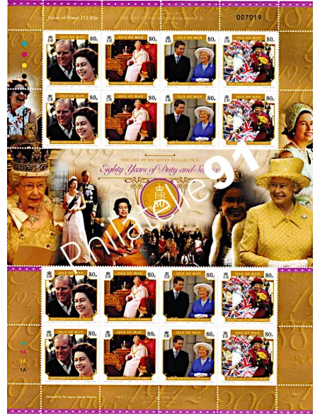 Ile de Man, 2 feuilles des timbres n° 1286 à 1293, Timbres d'Europe