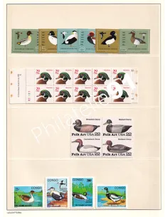 Tous Pays, Lot de 3 séries et 1 carnet, Canards, timbres thématiques