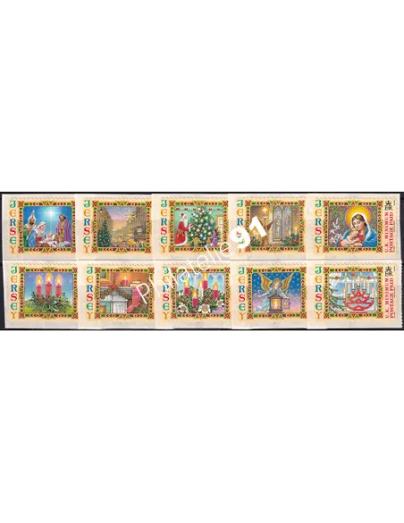 JERSEY, n° 1180 à 1189, adhésifs, collection timbres Europe