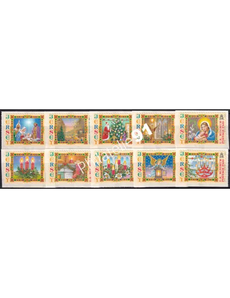 JERSEY, n° 1245 à 1254, adhésifs, collection timbres Europe