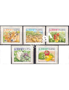 JERSEY, n° 1255 à 1259, adhésifs, collection timbres Europe