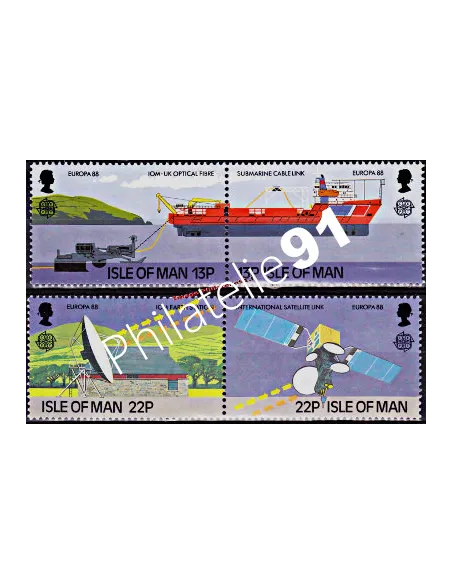 ILE DE MAN - n° 367 à 370 - EUROPA 1988 - Transport et communication