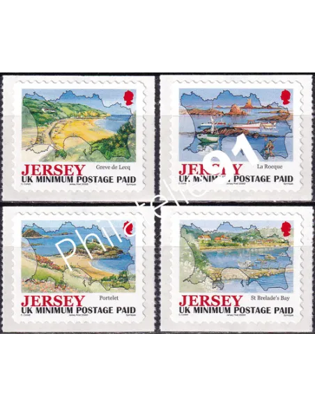 JERSEY, n° 1281 à 1284, adhésifs, collection timbres Europe