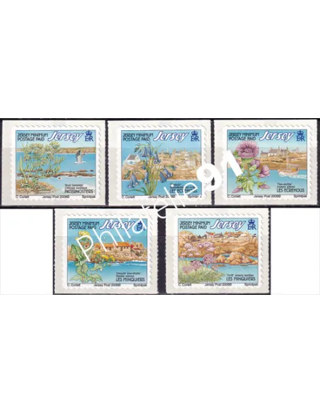 JERSEY, n° 1308 à 1312, adhésifs, collection timbres Europe