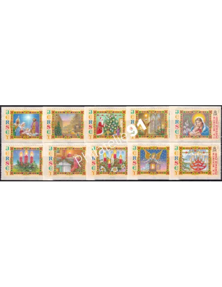 JERSEY, n° 1313 à 1322, adhésifs, collection timbres Europe