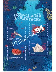 n° 5556 à 5559 ** (F5557) - Feuille Coquillages et crustacés