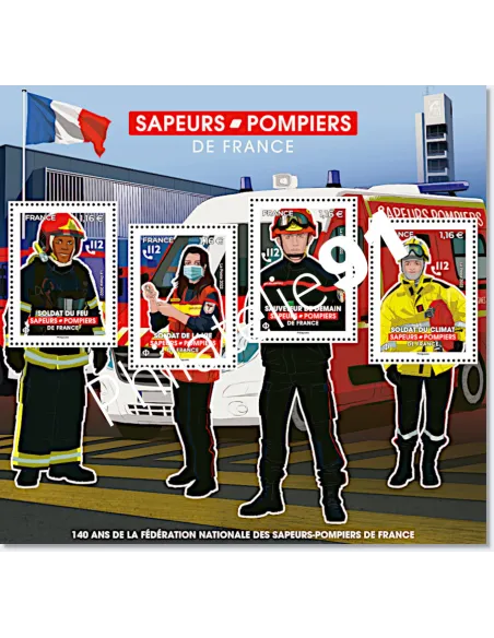 n° 5584 à 5587 ** (F5584) - Sapeurs-pompiers de France