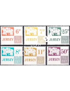 JERSEY, Timbres-Taxe n° 15 à 20, collection timbres Europe