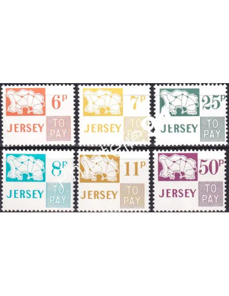 JERSEY, Timbres-Taxe n° 15 à 20, collection timbres Europe