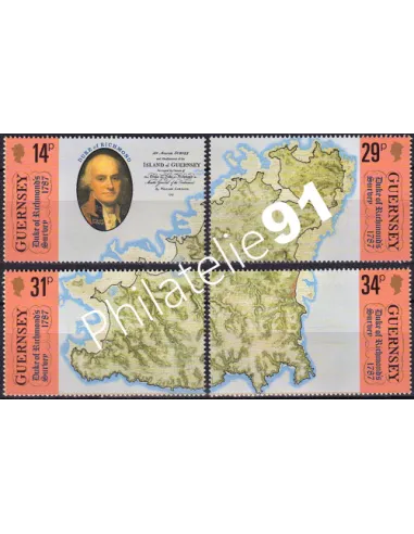 Guernesey, n° 387 à 390, collection timbres Europe