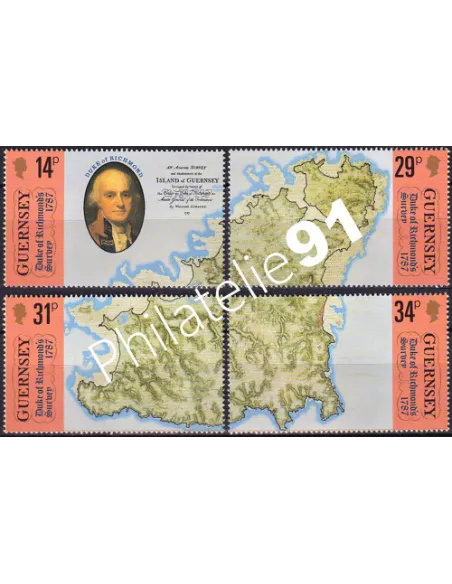Guernesey, n° 387 à 390, collection timbres Europe