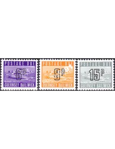 Guernesey, Timbres-Taxe n° 15 à 17, collection timbres Europe