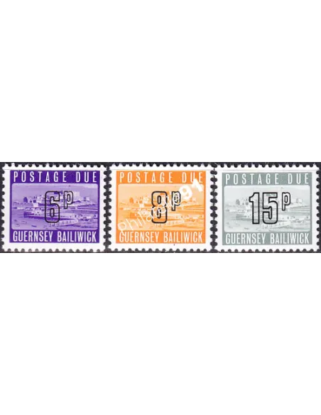Guernesey, Timbres-Taxe n° 15 à 17, collection timbres Europe