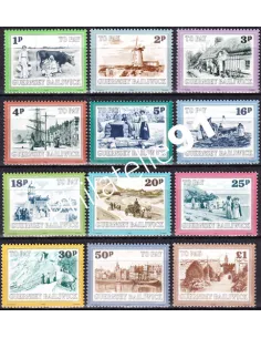 Guernesey, Timbres-Taxe n° 30 à 41, collection timbres Europe