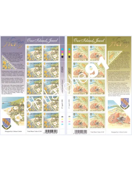 Guernesey, n° 818 à 819, en 2 feuilles, collection timbres Europe