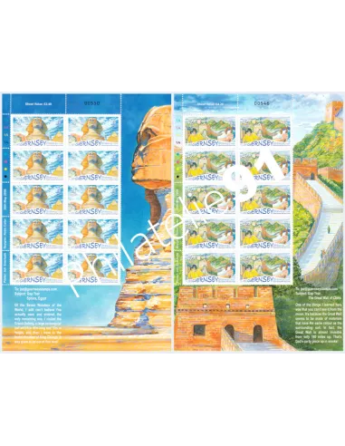 Guernesey, n° 1099 à 1100, en 2 feuilles, collection timbres Europe