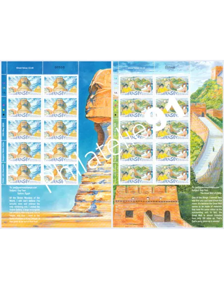 Guernesey, n° 1099 à 1100, en 2 feuilles, collection timbres Europe