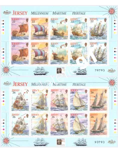 Jersey, n° 927 à 936, en 2 feuilles, collection timbres Europe