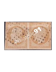 n°   13Ag non dentelé oblitéré (Paire) - Type Napoléon III - Oblitération losange PC "2507" (250422-8)