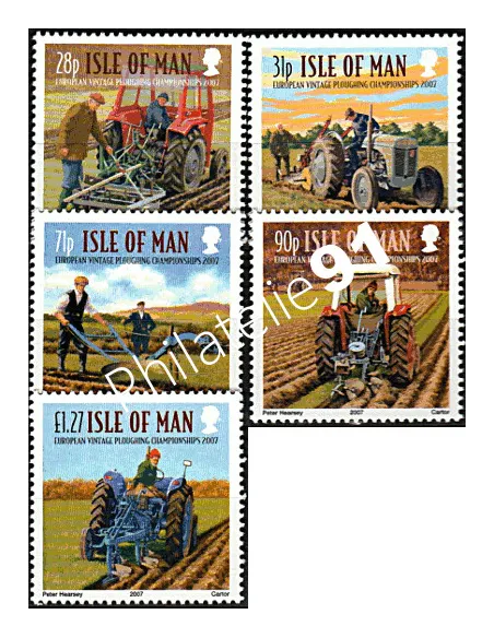 Timbre d'ILE DE MAN n° 1430 à 1434 -  Concours européen de labours 2007