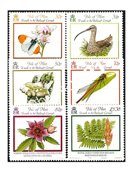 Timbre d'ILE DE MAN n° 1497 à 1502, Faune et flore, timbres d'Europe