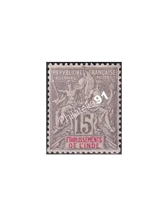 INDE, n° 15 charnière, Timbres des Colonies Françaises