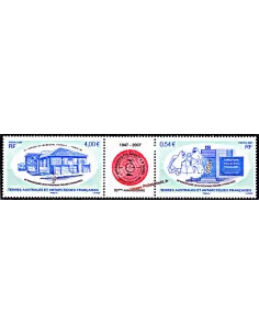 TAAF, n° 459 à 460, paire avec vignette, Collection timbres Dom-Tom