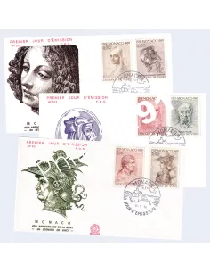 Monaco, n° 799 à 804 sur enveloppes 1er Jour, collection lettre Monaco