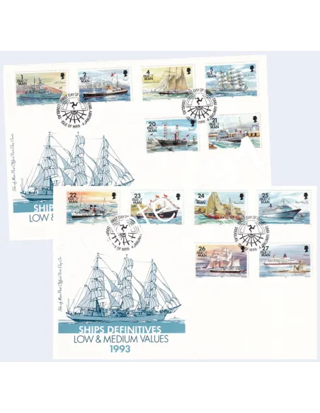 ILE DE MAN, n° 564 à 575 sur enveloppes 1er Jour, Timbres Europe