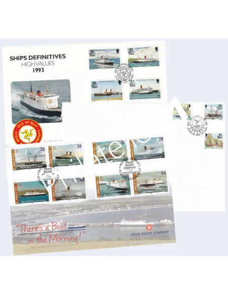 ILE DE MAN, Lot de 3 séries sur enveloppes 1er Jour, Timbres Europe