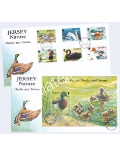 JERSEY, Lot de timbres sur enveloppes 1er Jour, Timbres Europe