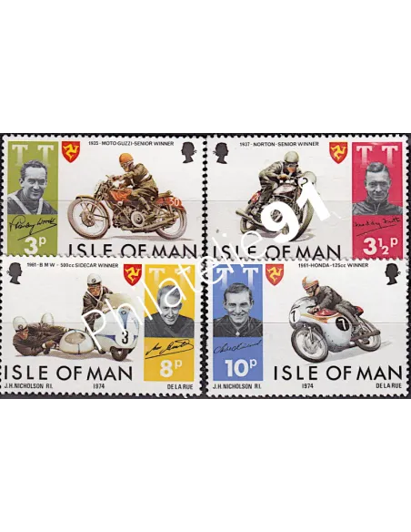 Timbres d'Île de Man n° 29 à 32 - MOTO - collection timbres d'Europe