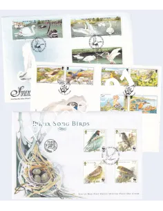 ILE DE MAN, Lot de 3 enveloppes 1er Jour, Oiseaux, Timbres Europe