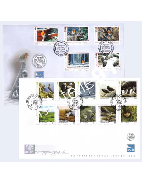 ILE DE MAN, Lot de 2 séries sur enveloppes 1er Jour, Timbres Europe