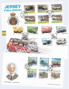 JERSEY & GUERNESEY, Lot de 3 séries sur enveloppes 1er Jour, Europe