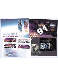 ILE DE MAN, Lot de 4 enveloppes 1er Jour, Espace, Timbres Europe
