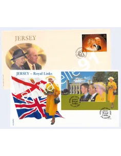 JERSEY, Lot de timbres sur enveloppes 1er Jour, Timbres Europe