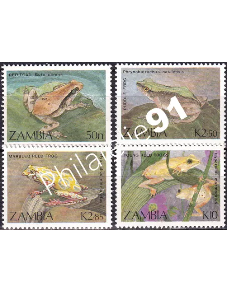 Zambie, n° 457 à 460, collection Timbres Afrique