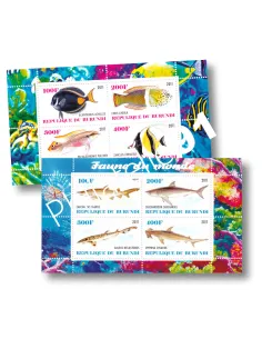Burundi, Lot de 2 BF, poissons, collection Timbres colonies