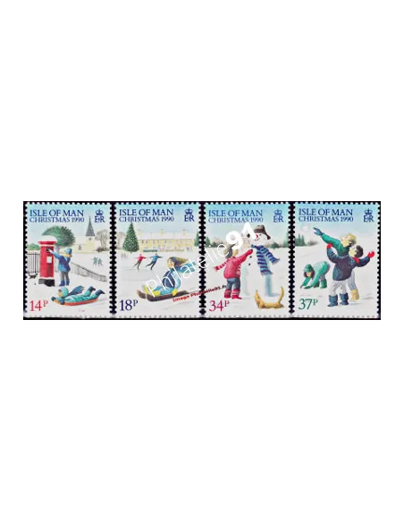 Timbres d'Ile de Man n° 477 à 480, Noël, collection timbres d'Europe